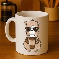 Alpaca Drinking Coffee Funny Llama And Coffee Lover Coffee Mug thumb 4