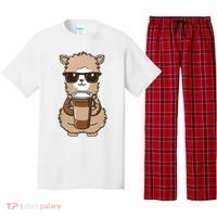 Alpaca Drinking Coffee Funny Llama And Coffee Lover Pajama Set thumb 0