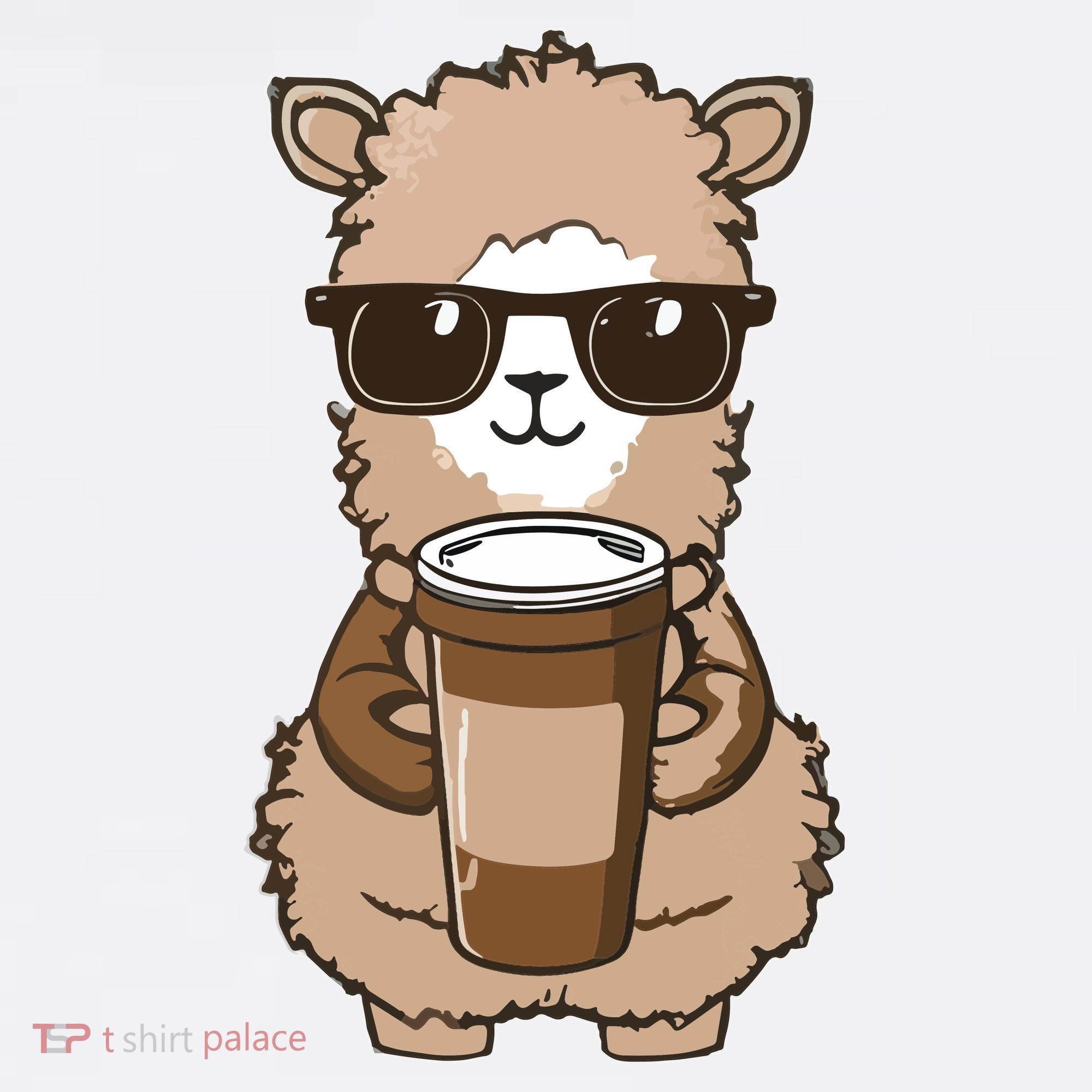Alpaca Drinking Coffee Funny Llama And Coffee Lover Mousepad