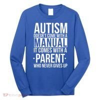 Autism Doesnt Come With A Manual It Comes With A Parent Who Never Gives Up Long Sleeve Shirt thumb 0