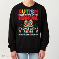 Autism Doesn't Come With A Manual Autism Awareness Support Women's Sweatshirt thumb 0