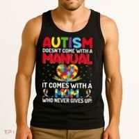 Autism Doesn't Come With A Manual Autism Awareness Support Tank Top thumb 3