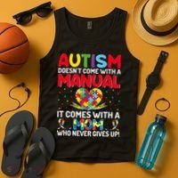 Autism Doesn't Come With A Manual Autism Awareness Support Tank Top thumb 4