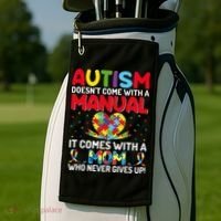 Autism Doesn't Come With A Manual Autism Awareness Support Golf Towel thumb 2