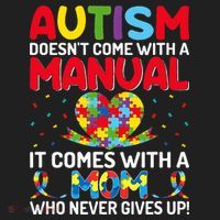 Autism Doesn't Come With A Manual Autism Awareness Support Golf Towel thumb 3