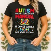 Autism Doesn't Come With A Manual Autism Awareness Support Women's T-Shirt thumb 2