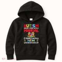 Autism Doesn't Come With A Manual Autism Awareness Support Kids Hoodie thumb 0