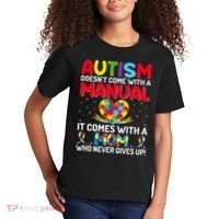 Autism Doesn't Come With A Manual Autism Awareness Support Kids T-Shirt thumb 2