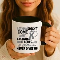 Asthma Doesn't Come With A Manual A Mother Coffee Mug thumb 3