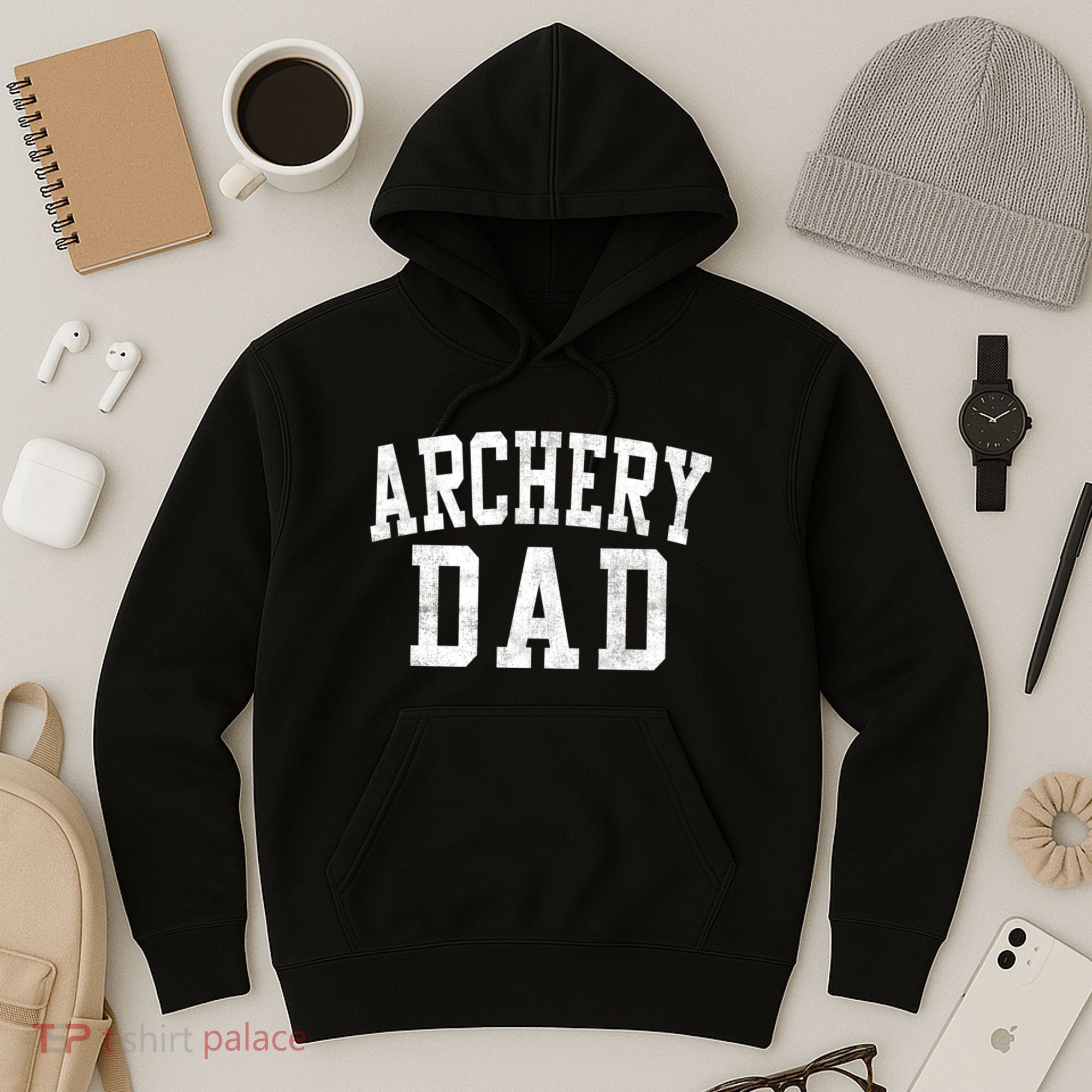 Archery Dad Classic Bold Font FatherS Day Daddy Hoodie