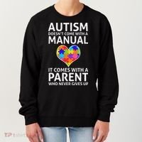 Autism Doesn't Come With A Manual Autism Mom Dad Women's Sweatshirt thumb 0