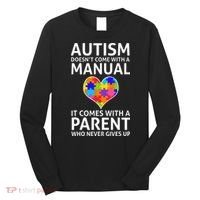 Autism Doesn't Come With A Manual Autism Mom Dad Long Sleeve Shirt thumb 0