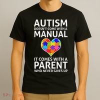 Autism Doesn't Come With A Manual Autism Mom Dad T-Shirt thumb 3