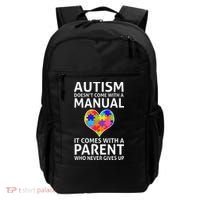 Autism Doesn't Come With A Manual Autism Mom Dad Backpack thumb 0