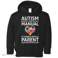 Autism Doesn't Come With A Manual Autism Mom Dad Toddler Hoodie thumb 0