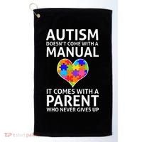 Autism Doesn't Come With A Manual Autism Mom Dad Golf Towel thumb 0