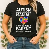 Autism Doesn't Come With A Manual Autism Mom Dad Women's T-Shirt thumb 2