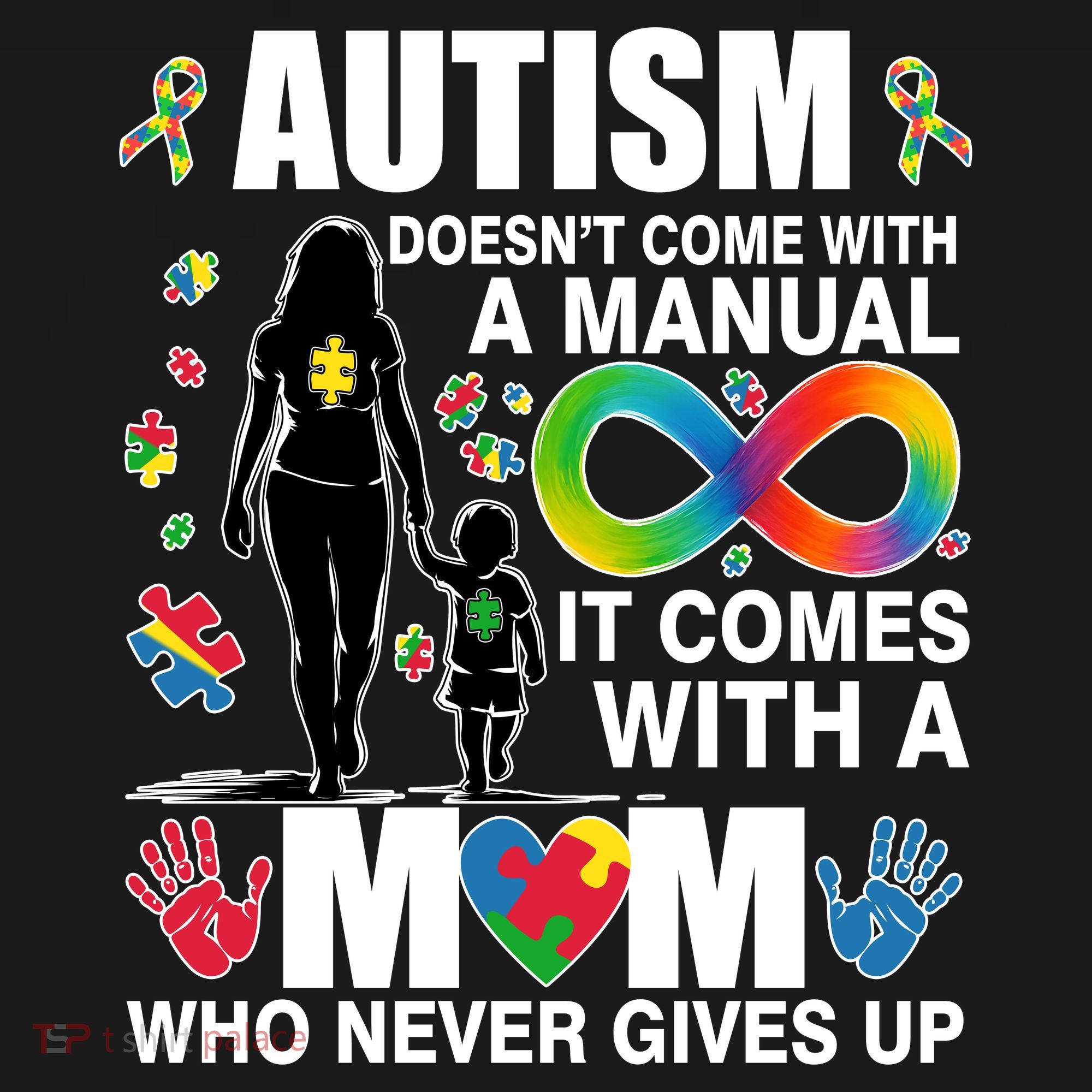 Autism Doesn't Come With A Manual It Comes With A Mom Who Never Gives Up Women's Hoodie