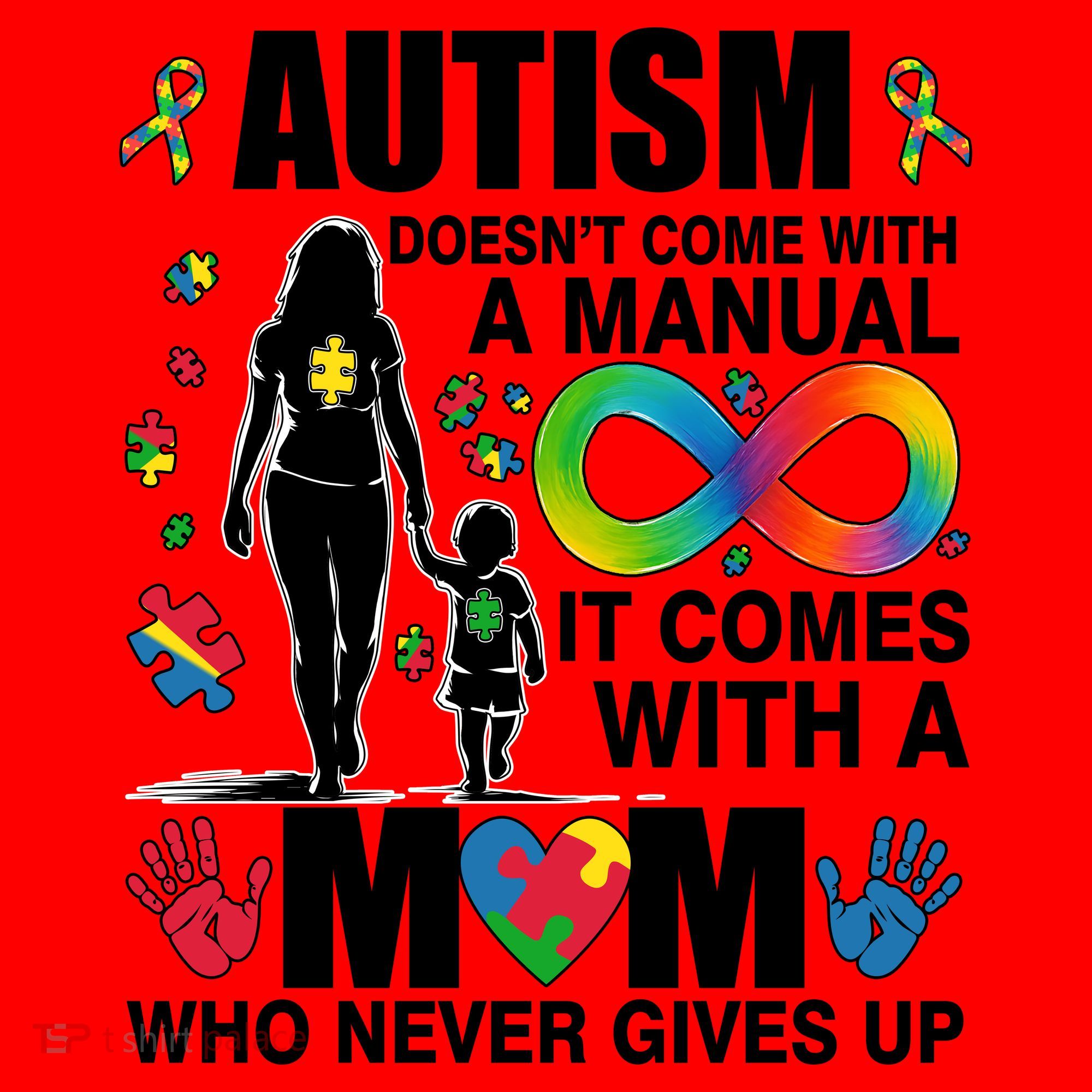 Autism Doesn't Come With A Manual It Comes With A Mom Who Never Gives Up Santa Hat