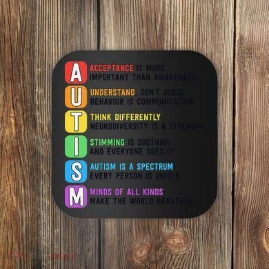 Autism Definitions Chart Special Ed Teacher Neurodiversity Coaster