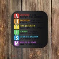 Autism Definitions Chart Special Ed Teacher Neurodiversity Coaster thumb 0
