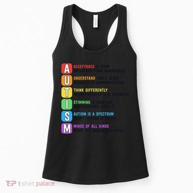 Autism Definitions Chart Special Ed Teacher Neurodiversity Women's Tank Top