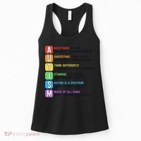 Autism Definitions Chart Special Ed Teacher Neurodiversity Women's Tank Top thumb 0
