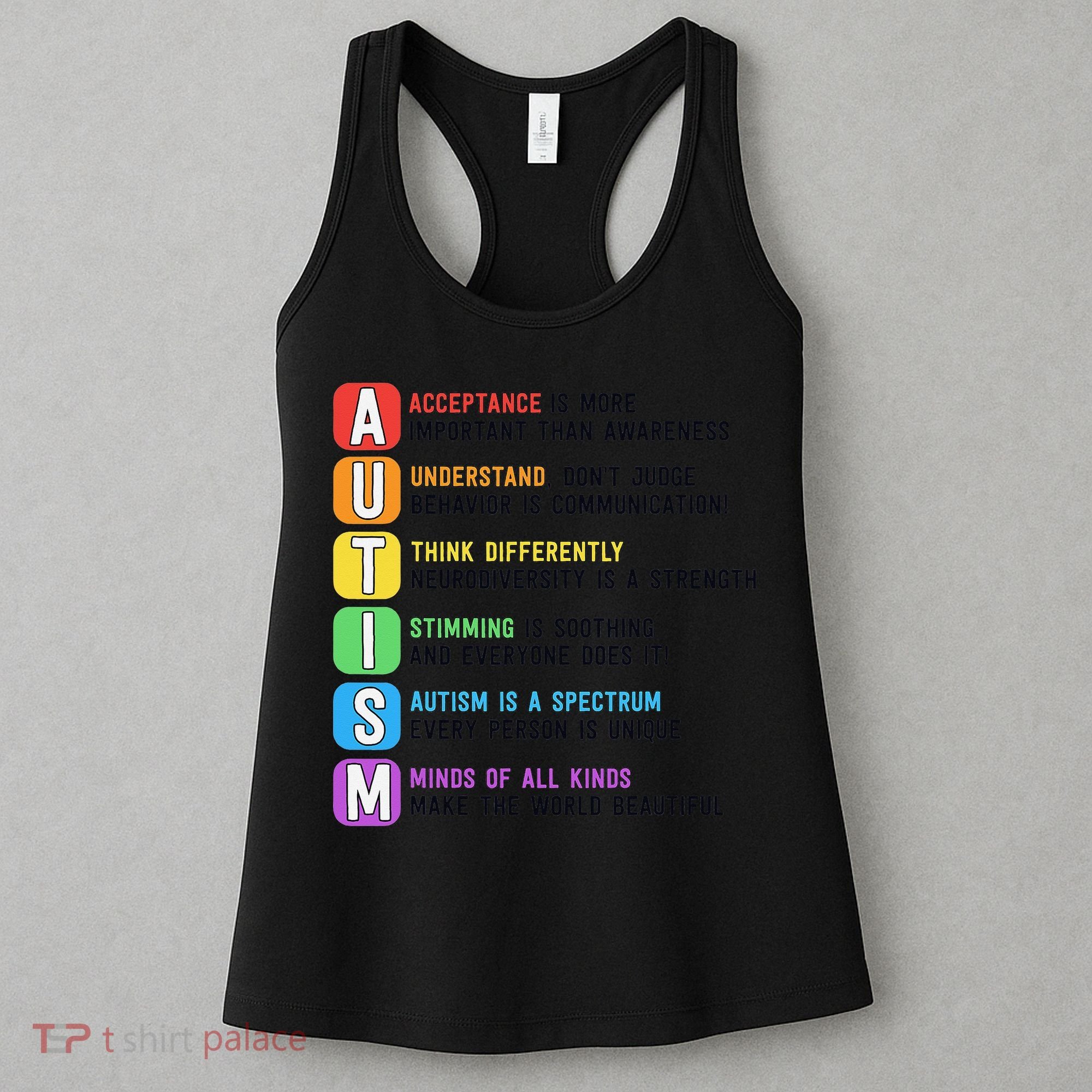 Autism Definitions Chart Special Ed Teacher Neurodiversity Women's Tank Top