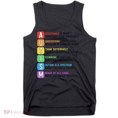 Autism Definitions Chart Special Ed Teacher Neurodiversity Tank Top
