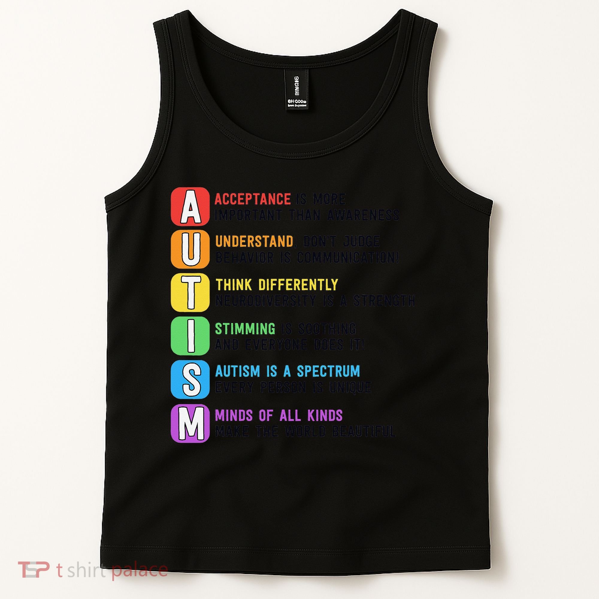 Autism Definitions Chart Special Ed Teacher Neurodiversity Tank Top