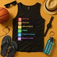 Autism Definitions Chart Special Ed Teacher Neurodiversity Tank Top thumb 4