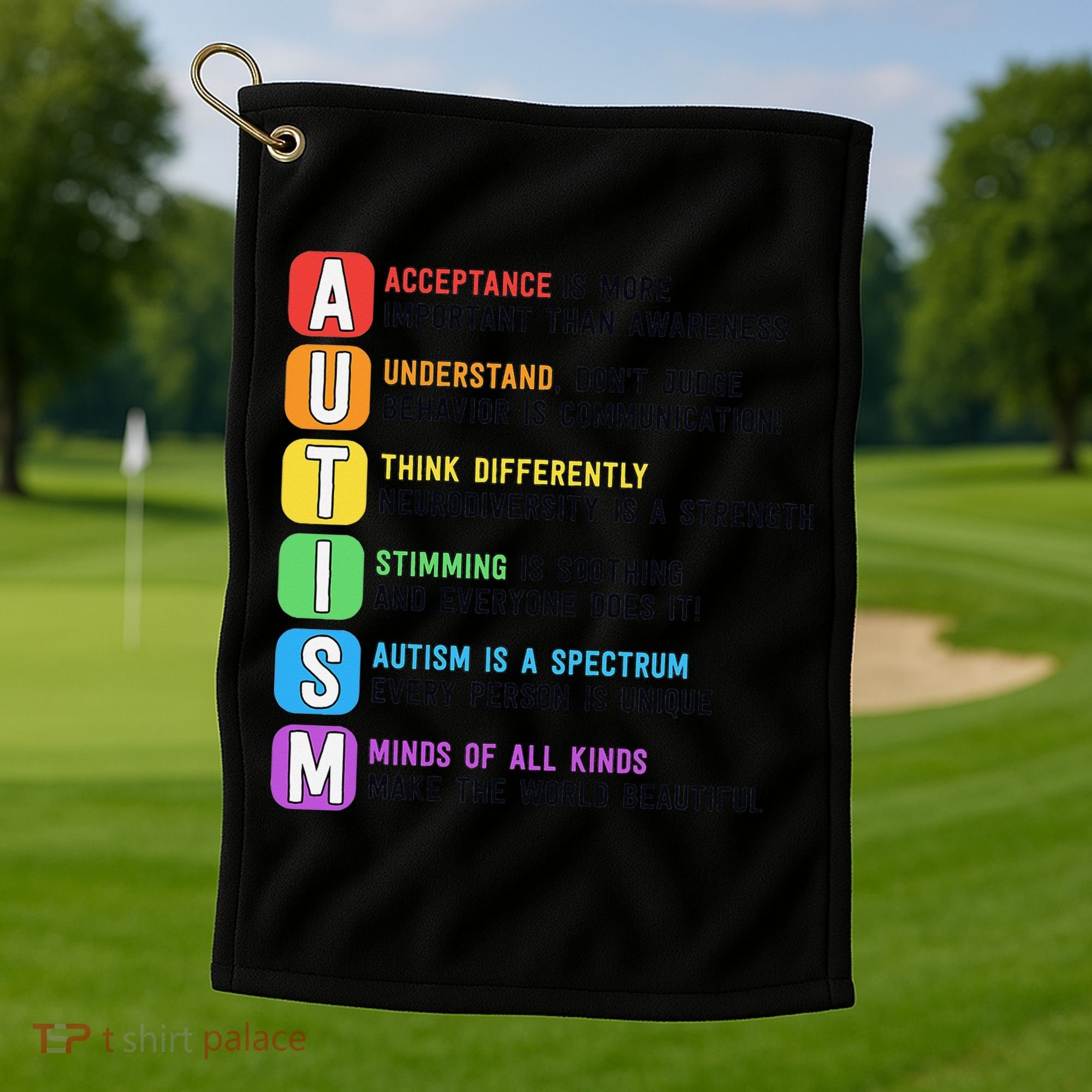 Autism Definitions Chart Special Ed Teacher Neurodiversity Golf Towel