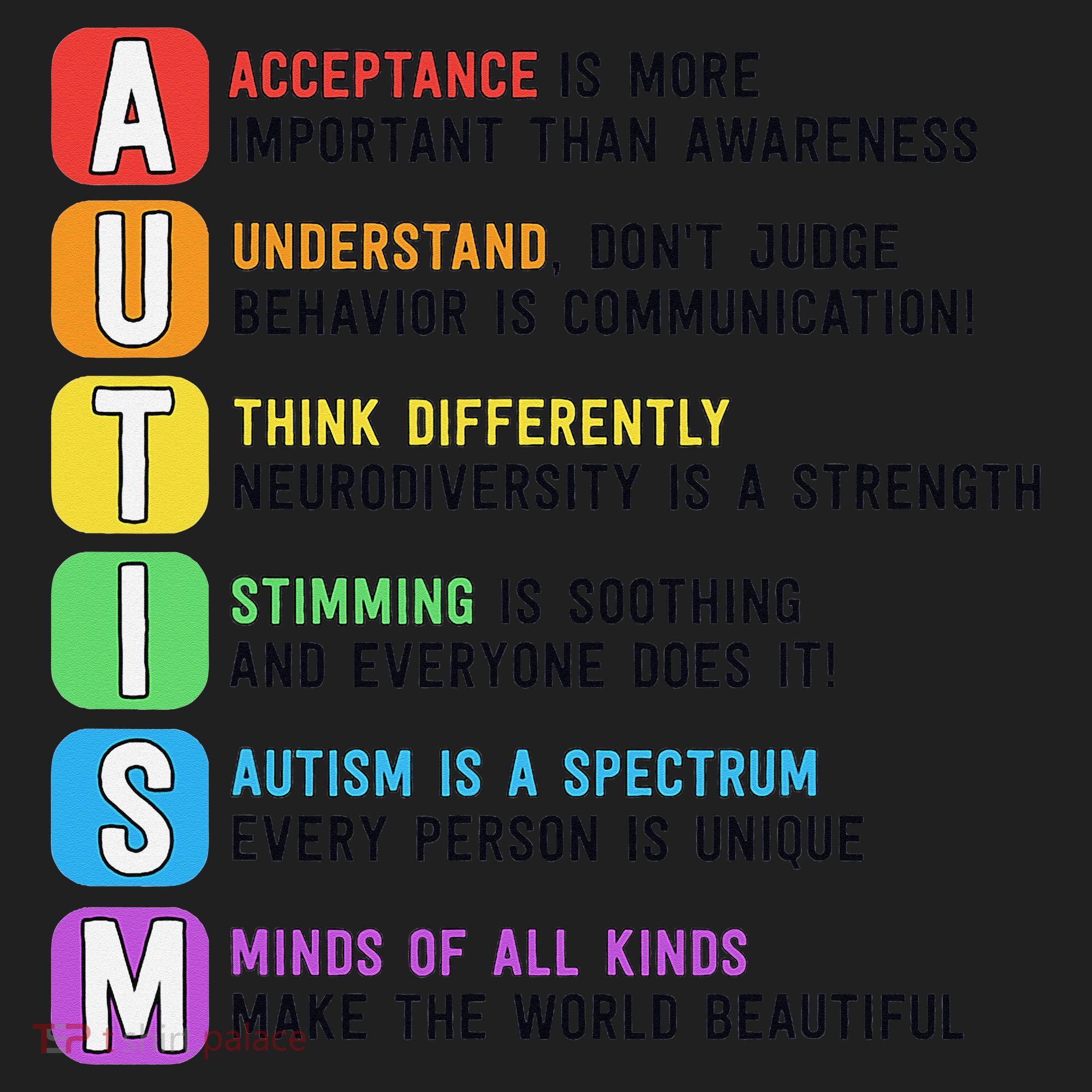 Autism Definitions Chart Special Ed Teacher Neurodiversity Golf Towel