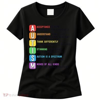 Autism Definitions Chart Special Ed Teacher Neurodiversity Women's T-Shirt
