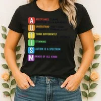 Autism Definitions Chart Special Ed Teacher Neurodiversity Women's T-Shirt thumb 2