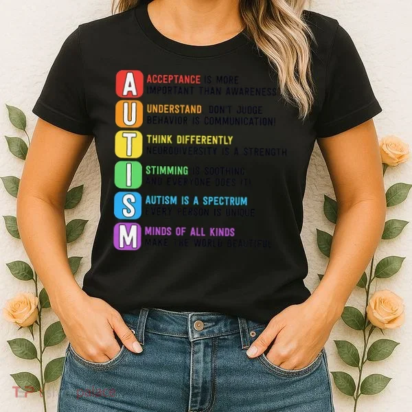 Autism Definitions Chart Special Ed Teacher Neurodiversity Women's T-Shirt