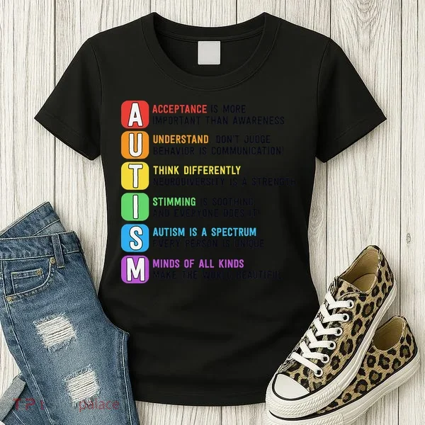 Autism Definitions Chart Special Ed Teacher Neurodiversity Women's T-Shirt