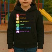 Autism Definitions Chart Special Ed Teacher Neurodiversity Kids Hoodie thumb 3