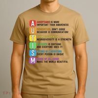 Autism Definitions Chart Special Ed Teacher Neurodiversity T-Shirt thumb 3