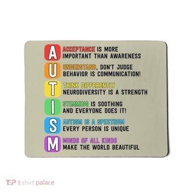 Autism Definitions Chart Special Ed Teacher Neurodiversity Mousepad