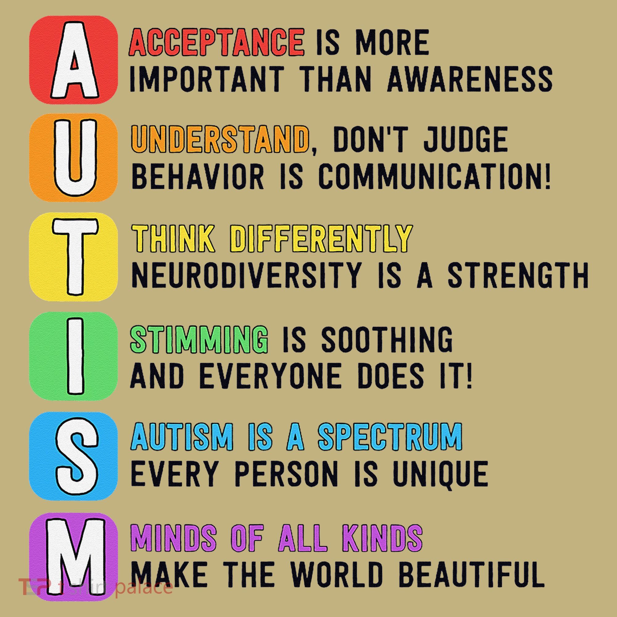 Autism Definitions Chart Special Ed Teacher Neurodiversity Kids T-Shirt