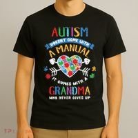Autism Doesnt Come With A Manual Autism Grandma Vintage T-Shirt thumb 3