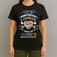 Autism Doesnt Come With A Manual Autism Grandma Vintage T-Shirt thumb 4