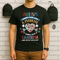 Autism Doesnt Come With A Manual Autism Grandma Vintage T-Shirt thumb 6