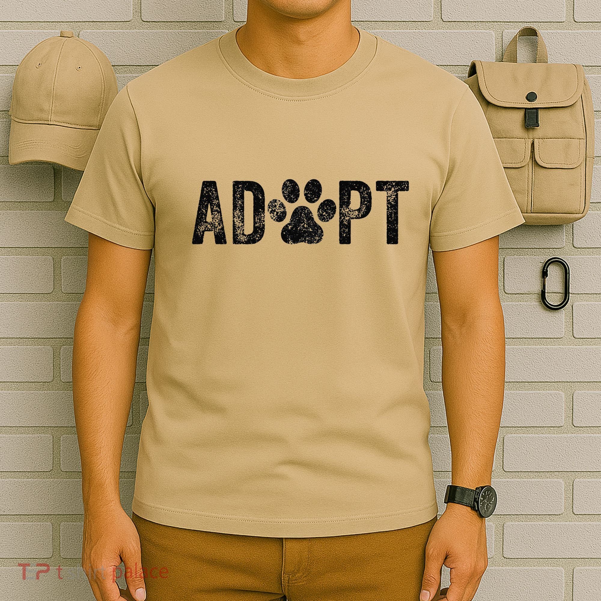 Adopt Dog Cat Pet Rescue Animal Adoption Funny Vintage Retro T-Shirt