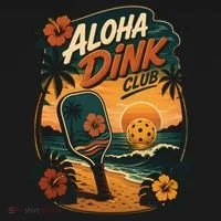 Aloha Dink Club Pickleball Funny Ornament thumb 1