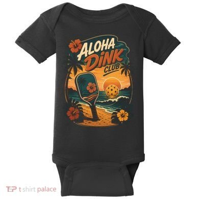 Aloha Dink Club Pickleball Funny Baby Bodysuit