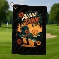 Aloha Dink Club Pickleball Funny Golf Towel thumb 1