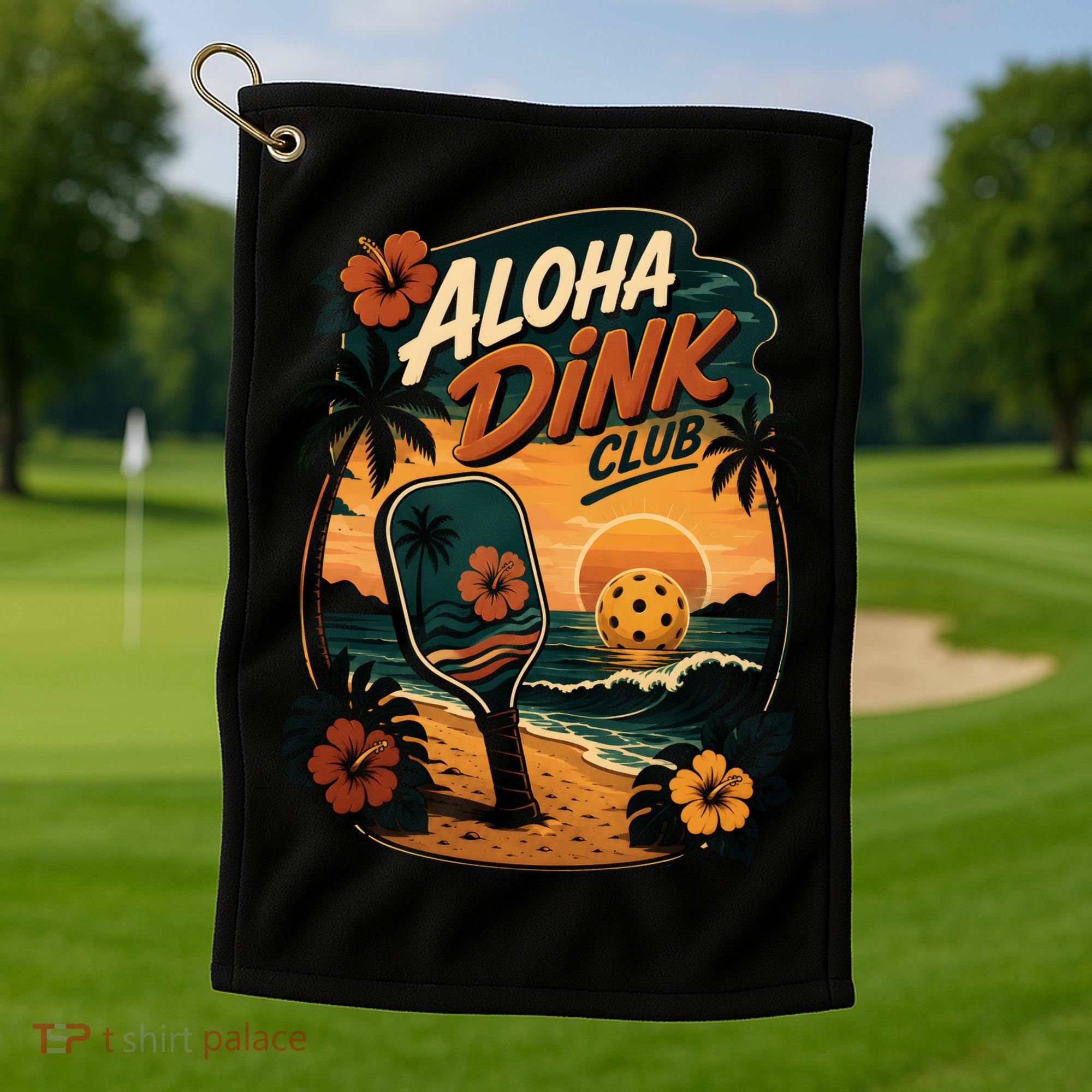 Aloha Dink Club Pickleball Funny Golf Towel