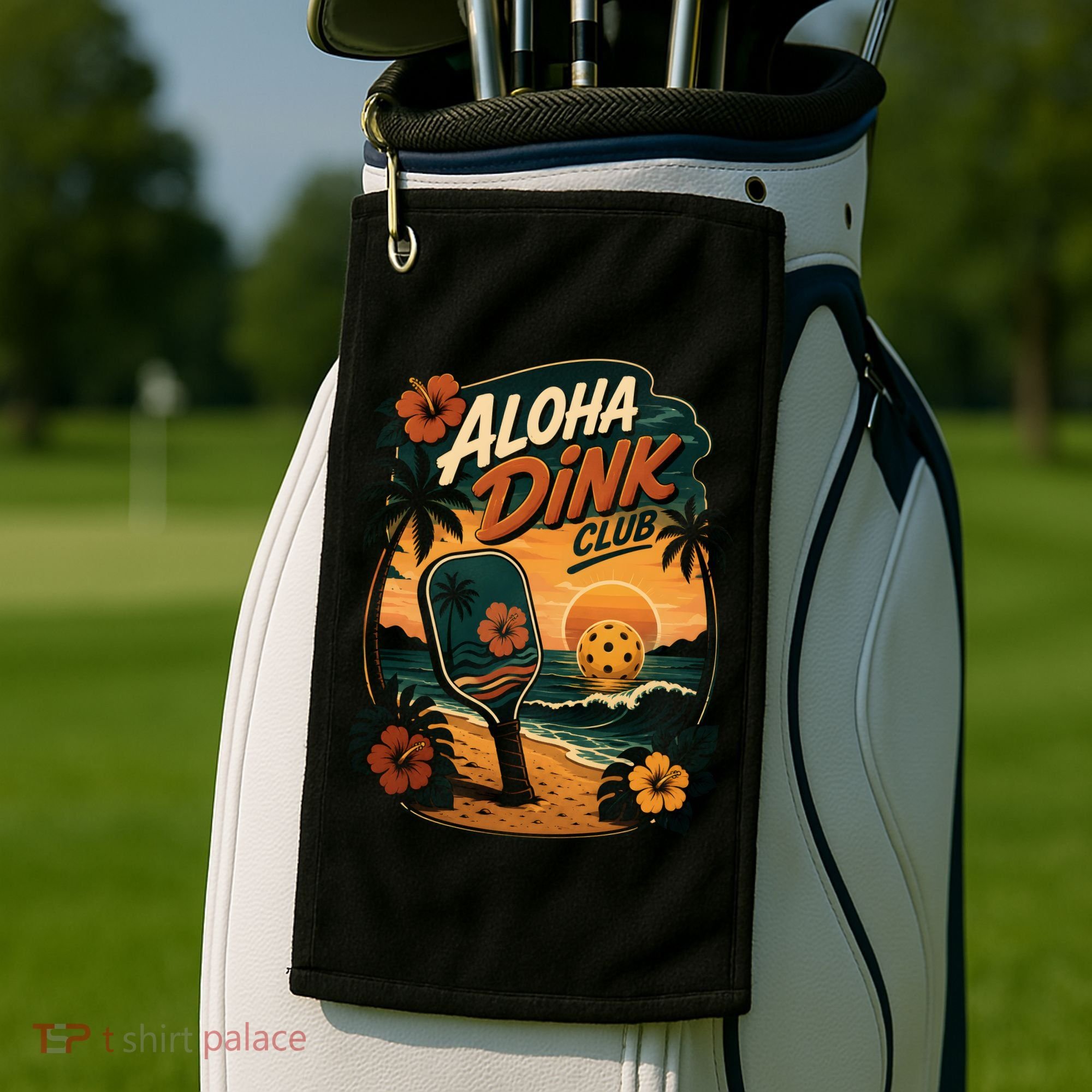 Aloha Dink Club Pickleball Funny Golf Towel